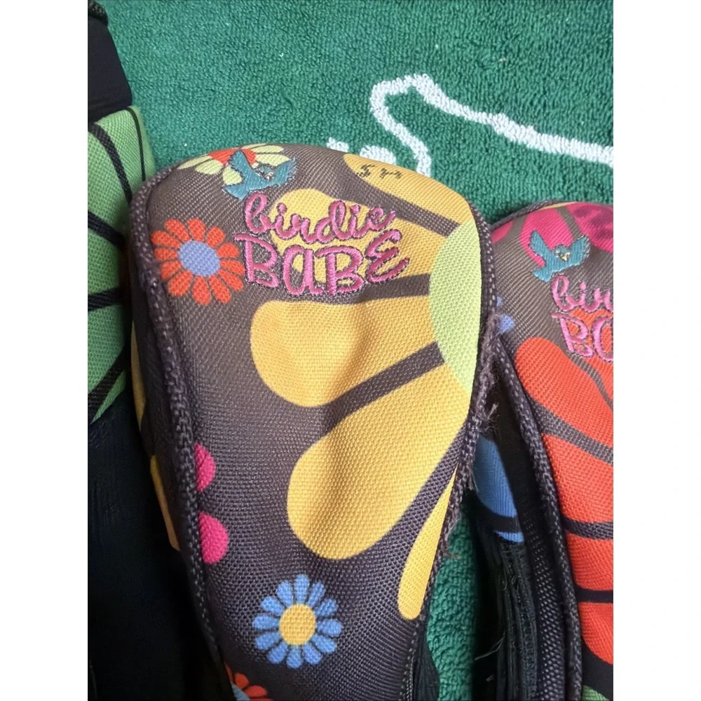 Birdie Babe Woodstock Flowered Headcovers Golf Club Head Covers Set of